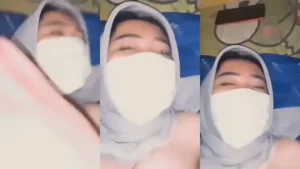 ABG Hijab Masker Putih Merem Keenakan
